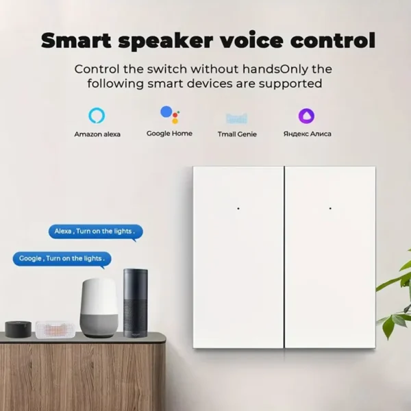 ⁦مفتاح جداري ذكي لاسلكي 🔌 من Chevolink للتحكم بالإضاءة والصوت بسهولة عبر تطبيق Graffiti / Smart Life ومتوافق مع Alexa وGoogle Home! (يدعم الإستخدام العادي)⁩ - الصورة ⁦9⁩