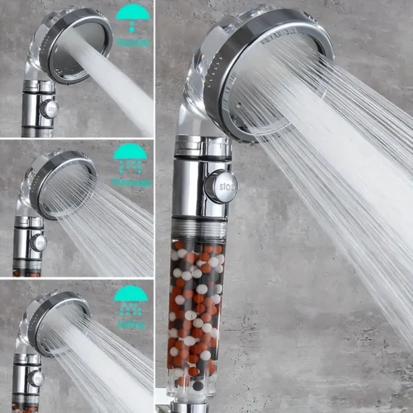 ⁦رأس دش عالي الضغط مع فلتر الخرز – بـ3 أوضاع 🛁⁩ - الصورة ⁦3⁩