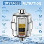 ⁦فلتر دش متعدد الطبقات لإزالة الكلور والشوائب ولتنقية متقدمة للمياه وتحسين شعرك وبشرتك✨ – مزود بفيتامين C⁩ - الصورة ⁦12⁩