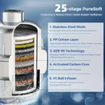 ⁦فلتر دش متعدد الطبقات لإزالة الكلور والشوائب ولتنقية متقدمة للمياه وتحسين شعرك وبشرتك✨ – مزود بفيتامين C⁩ - الصورة ⁦22⁩