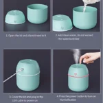 ⁦مرطب هواء USB متعدد الألوان بإضاءة LED – مثالي لغرفة، النوم والسيارات، والمنزل، مع 20 قطعة فلتر استبدال⁩ - الصورة ⁦4⁩